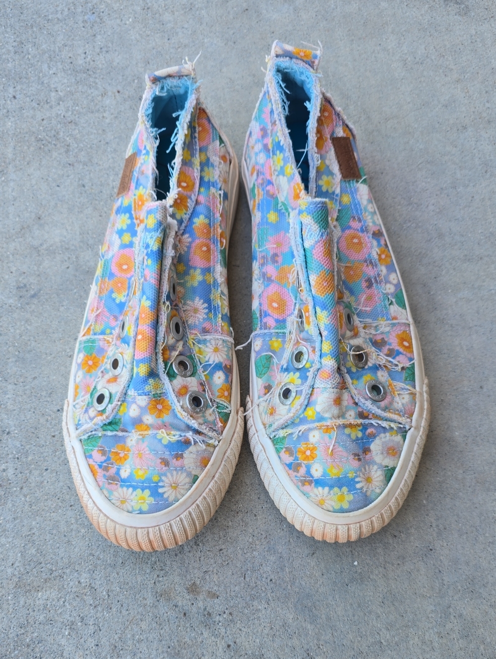 Floral Canvas Slip-On Sneakers in Multi Color